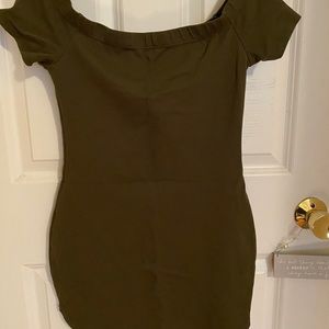 Olive green mini dress